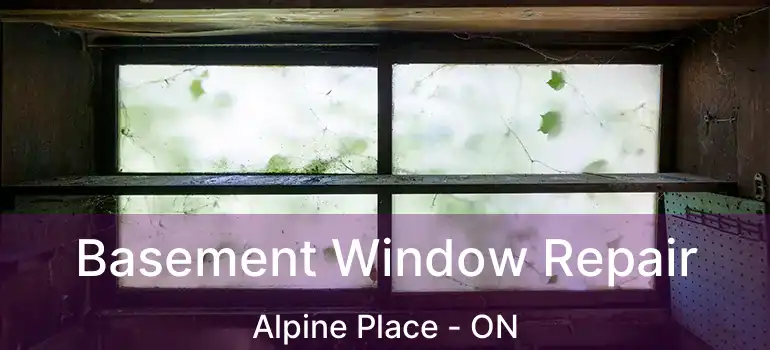  Basement Window Repair Alpine Place - ON