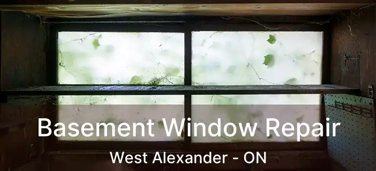  Basement Window Repair West Alexander - ON