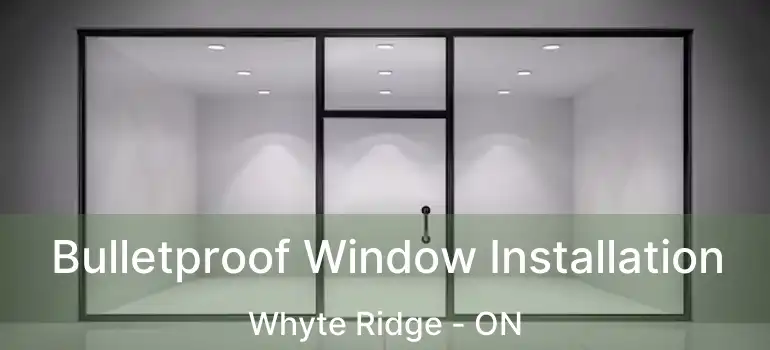  Bulletproof Window Installation Whyte Ridge - ON