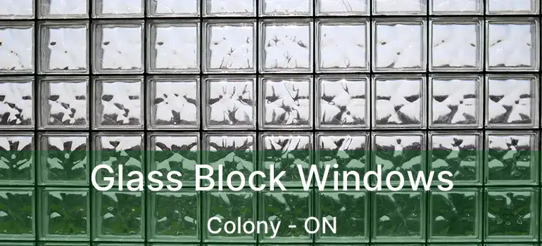  Glass Block Windows Colony - ON