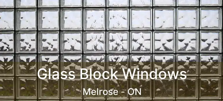  Glass Block Windows Melrose - ON