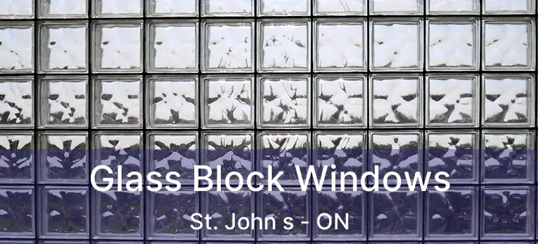  Glass Block Windows St. John s - ON