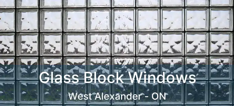  Glass Block Windows West Alexander - ON