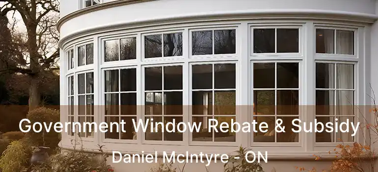  Government Window Rebate & Subsidy Daniel McIntyre - ON
