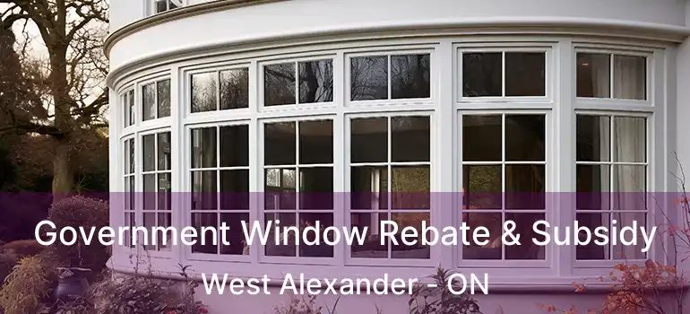  Government Window Rebate & Subsidy West Alexander - ON