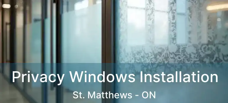  Privacy Windows Installation St. Matthews - ON