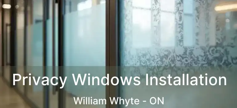  Privacy Windows Installation William Whyte - ON