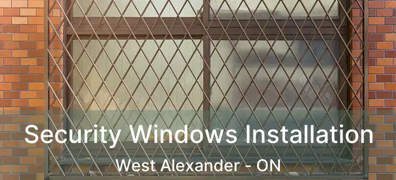  Security Windows Installation West Alexander - ON