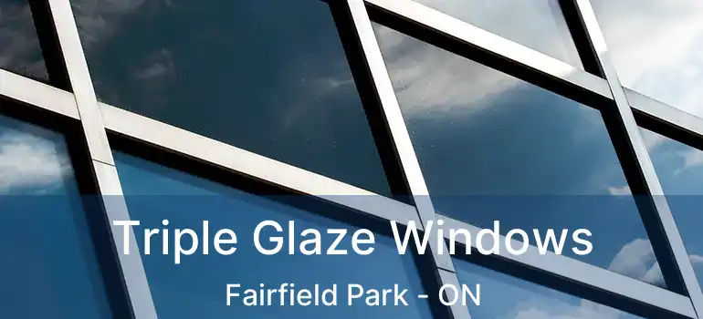  Triple Glaze Windows Fairfield Park - ON