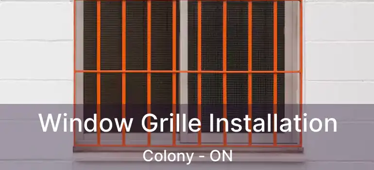  Window Grille Installation Colony - ON