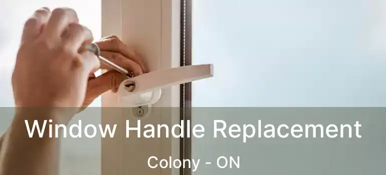  Window Handle Replacement Colony - ON