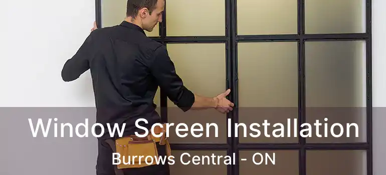  Window Screen Installation Burrows Central - ON
