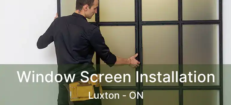  Window Screen Installation Luxton - ON