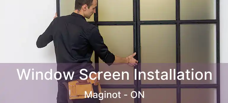  Window Screen Installation Maginot - ON