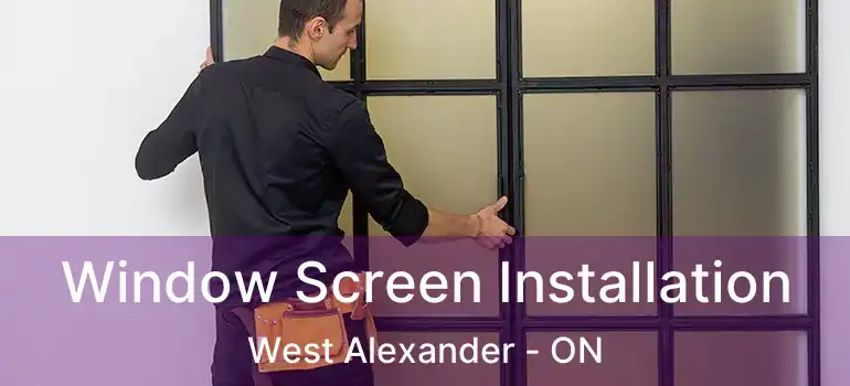  Window Screen Installation West Alexander - ON
