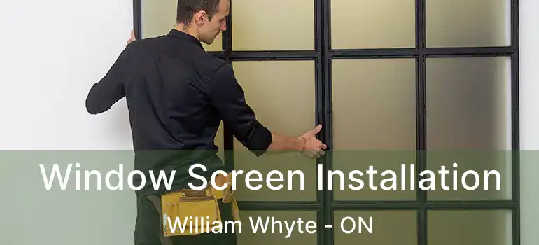  Window Screen Installation William Whyte - ON